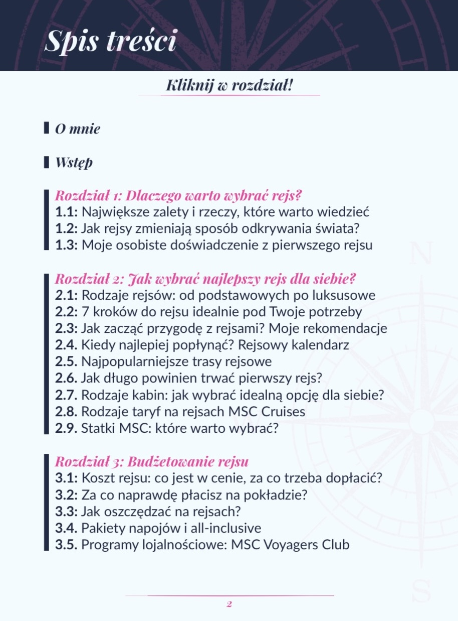 Spis treści Rejsownika, strona 1