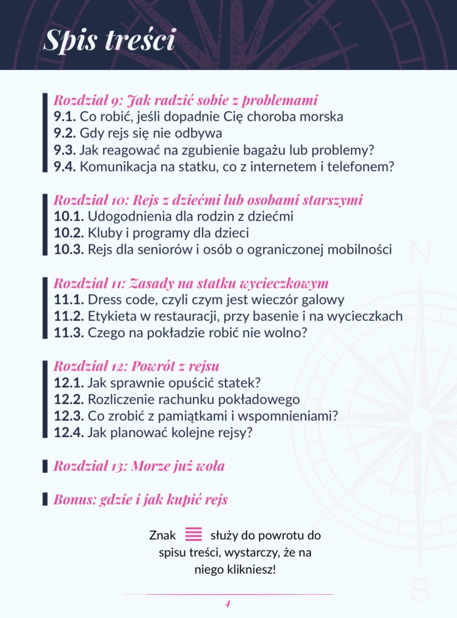 Spis treści Rejsownika, strona 3